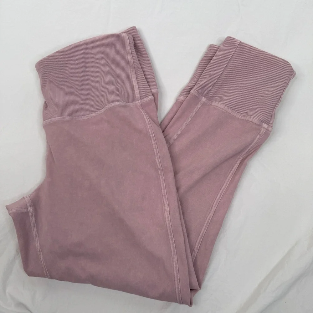 Lululemon Wunder Under Crop 23 Ribbed Washed Antoinette Size 8